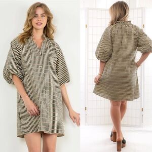 THML Black and Cream Patterned Dress